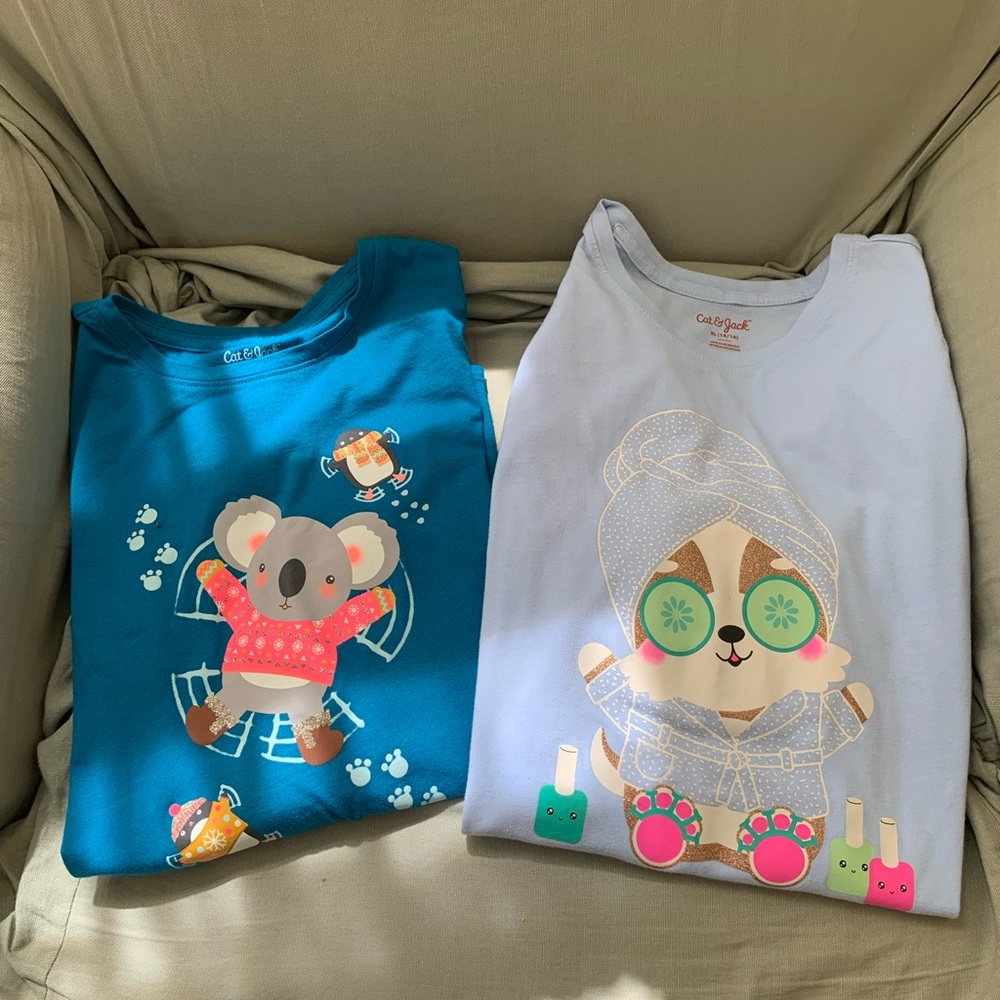 Girls tee shirt pair. Size 14 long sleeve.